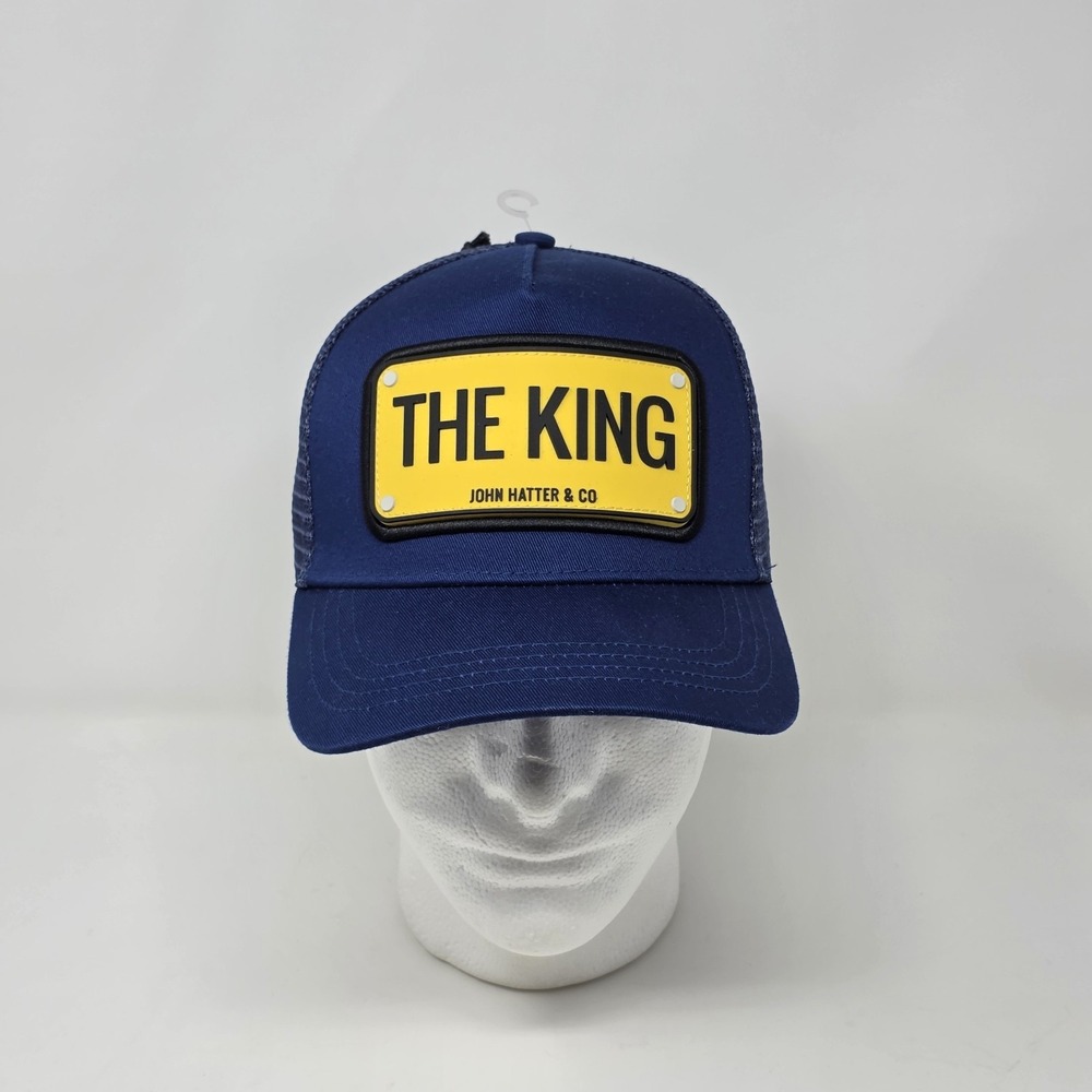 John Hatter &‎ Co Snapback Cap Navy A-Frame Trucker Hat The King Rubber Patch